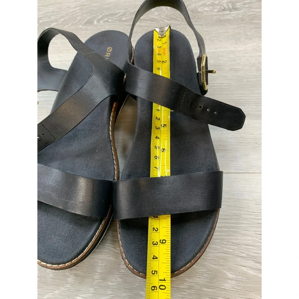 Cole Haan OriginalGrand Women's Sandals Black Leather Platform Wedge 7 Shoes